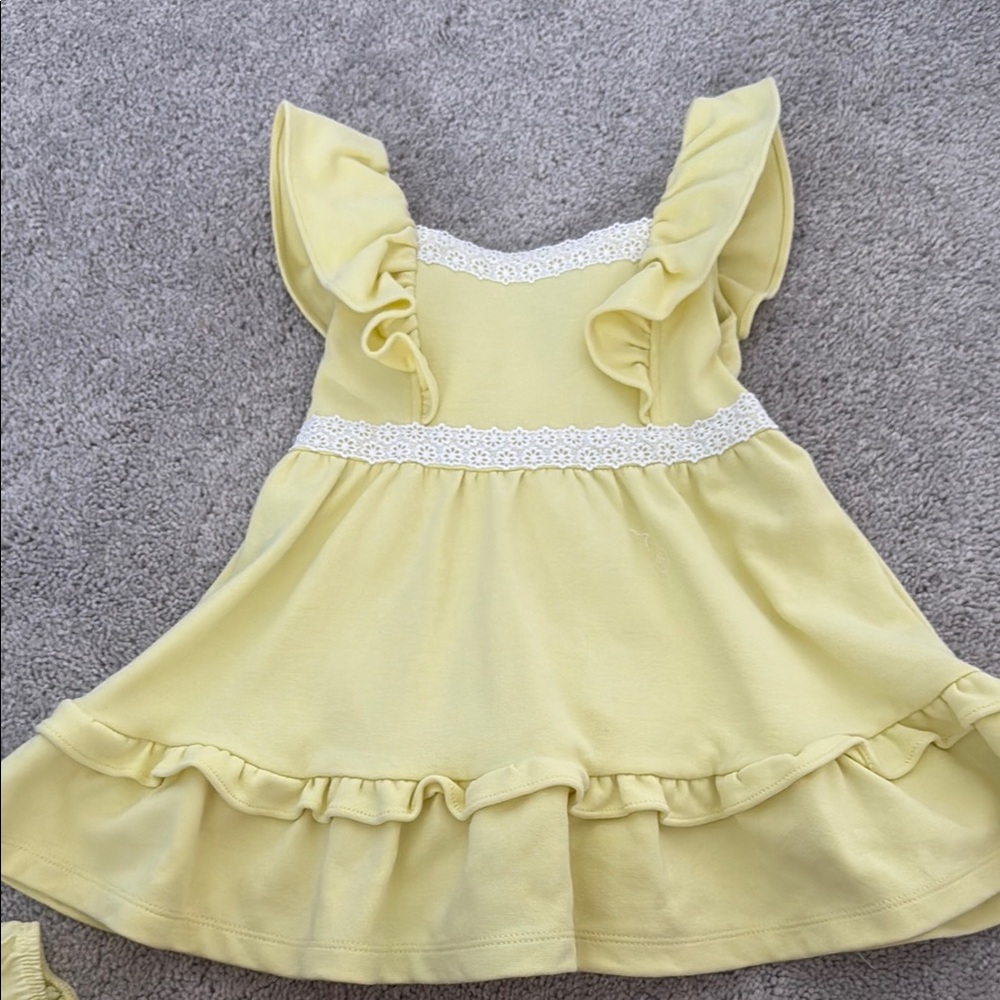Janie and Jack Light Yellow Ruffle Dress